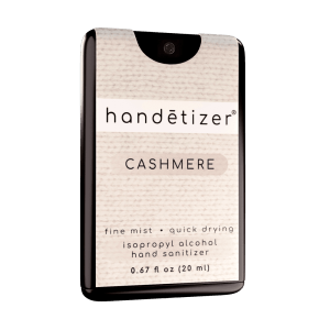 Front 3/4ths facing view of the Cashmere hand sanitizer spray