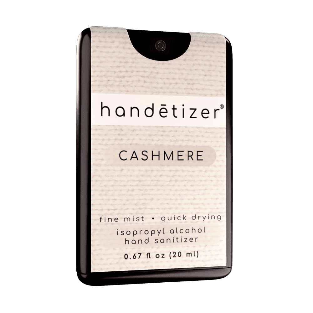 Front 3/4ths facing view of the Cashmere hand sanitizer spray