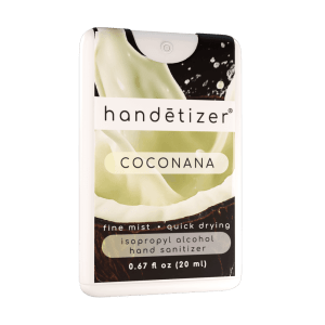 Front 3/4ths facing view of the Coconana hand sanitizer spray