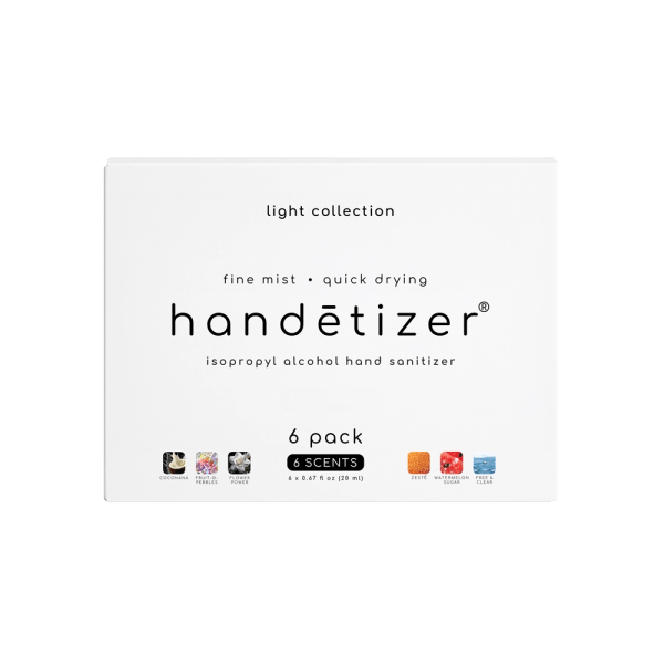 Front facing view of the handētizer light collection 6 pack
