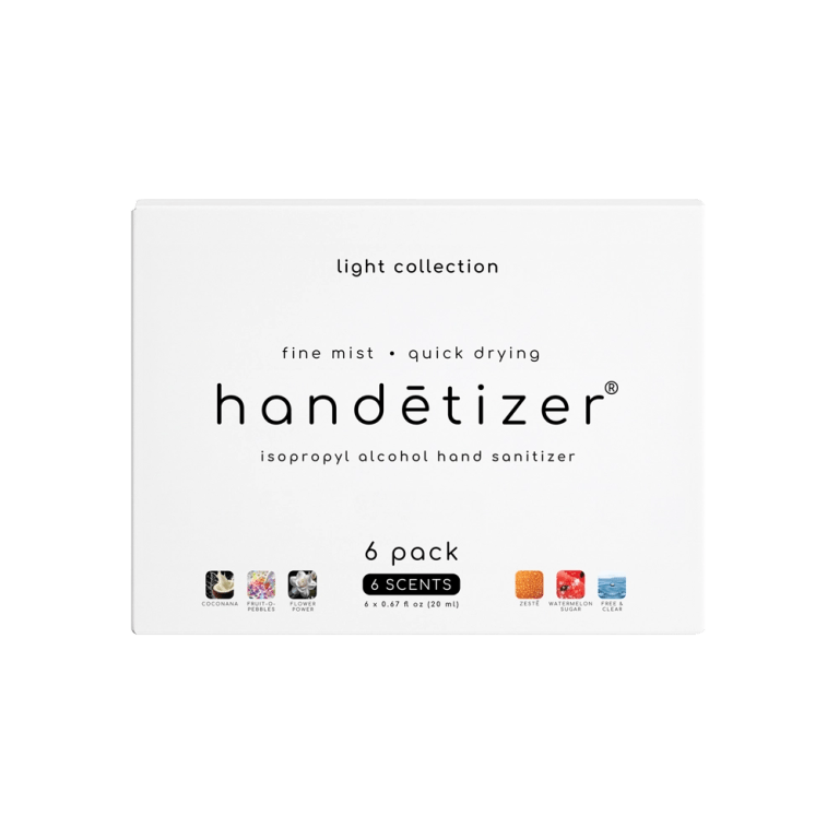 Front facing view of the handētizer light collection 6 pack