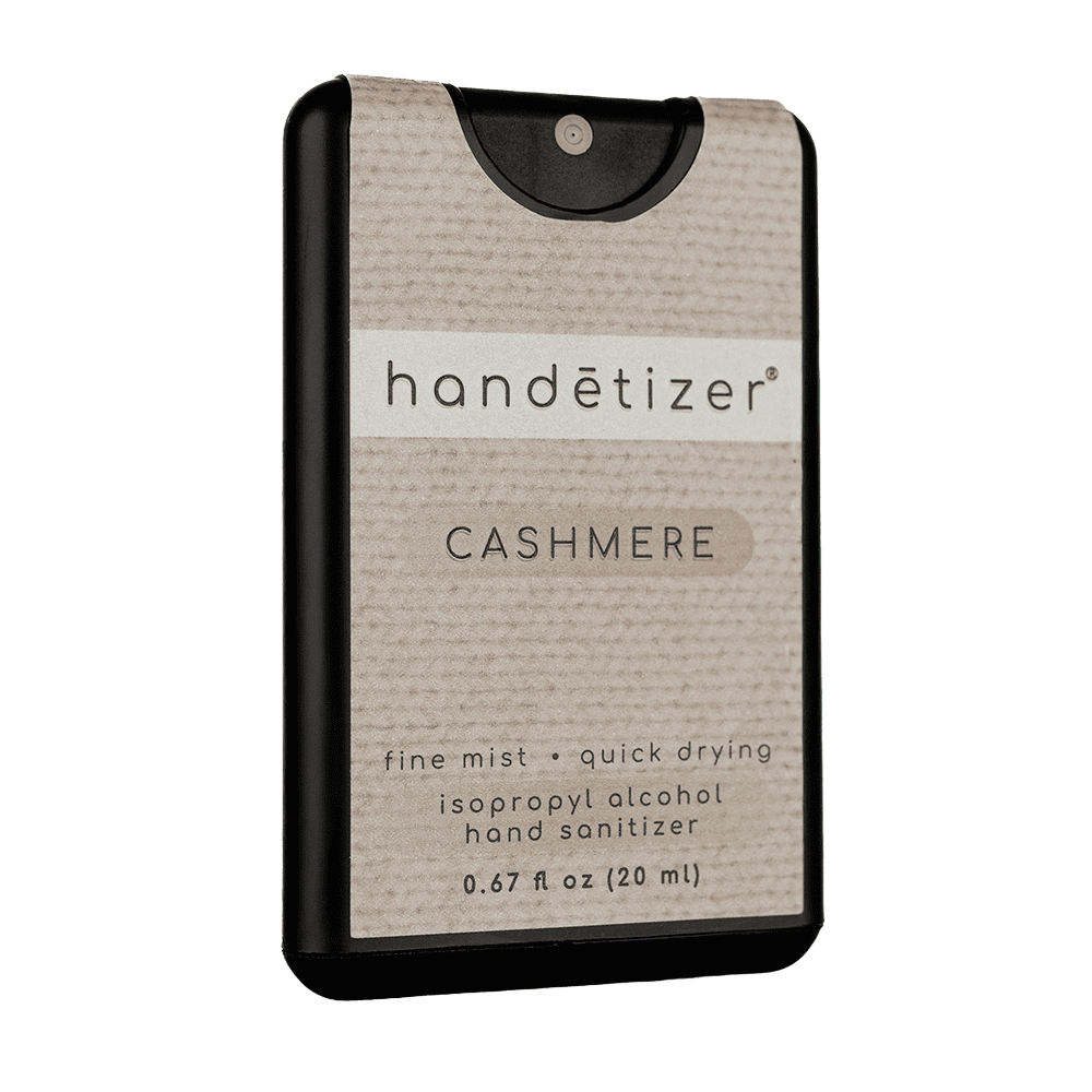 Front 3/4ths facing view of the Cashmere hand sanitizer spray