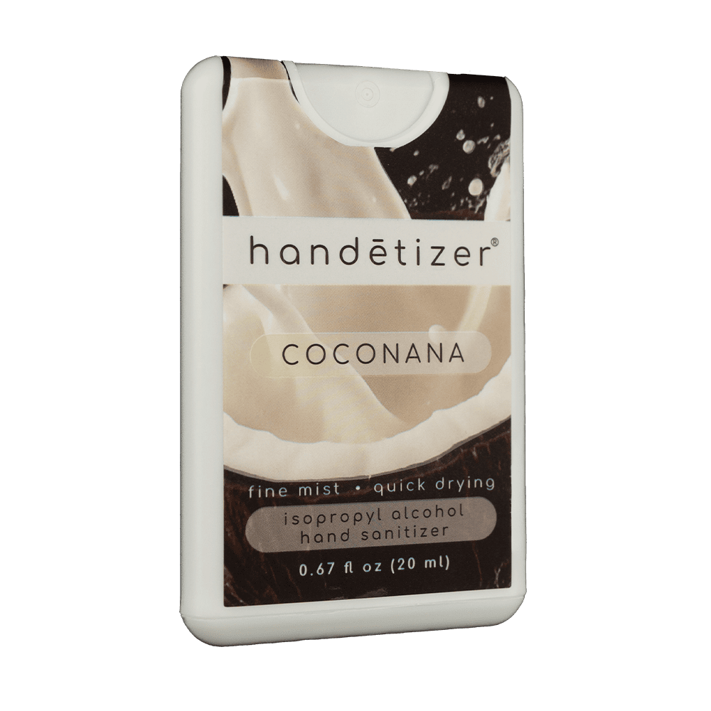 Front 3/4ths facing view of the Coconana hand sanitizer spray