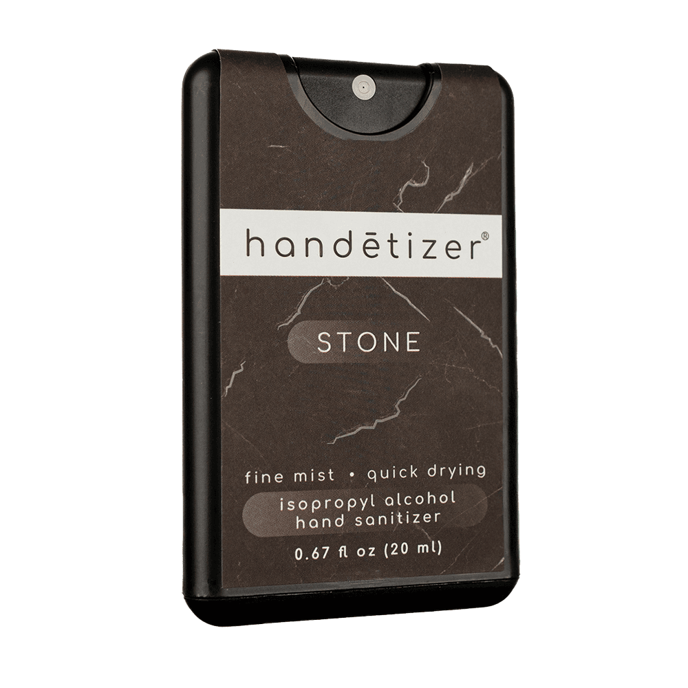 Front 3/4ths facing view of the Stone hand sanitizer spray