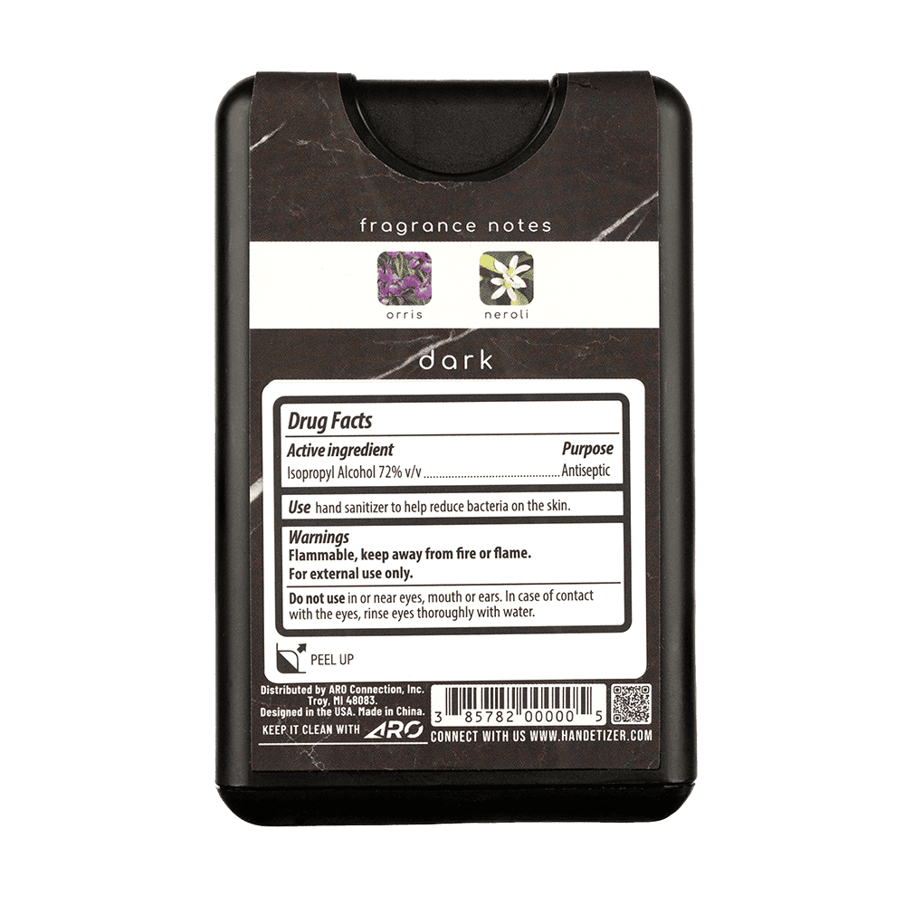 Back facing view of the Stone hand sanitizer spray