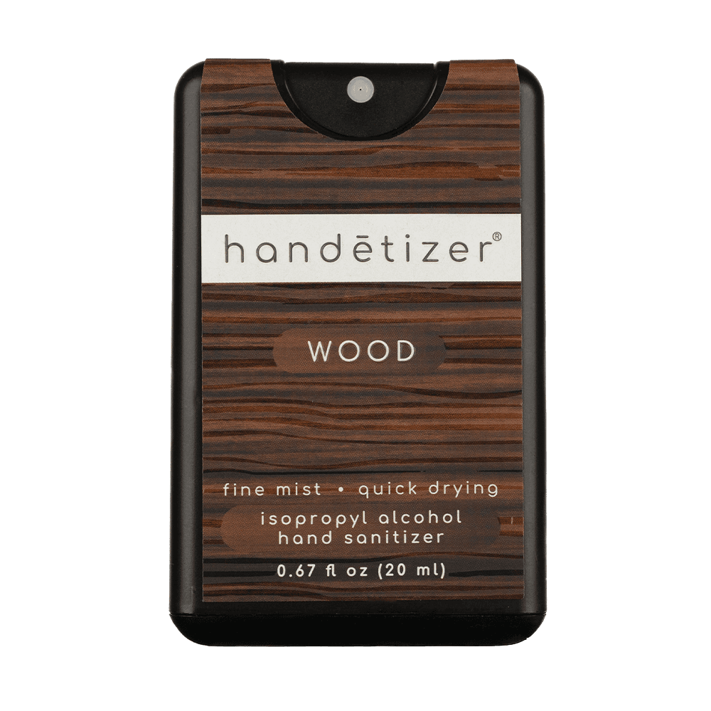 Front facing view of the Wood hand sanitizer spray