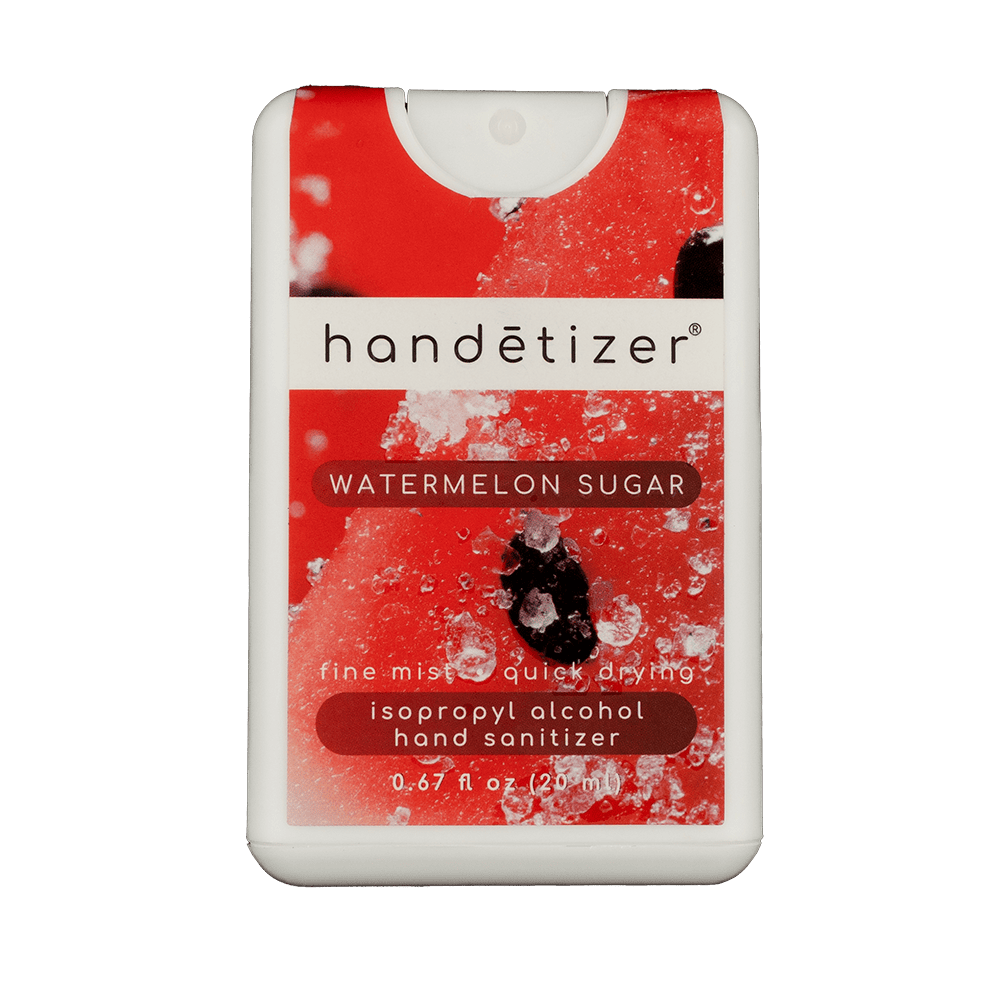 Front facing view of the Watermelon Sugar hand sanitizer spray