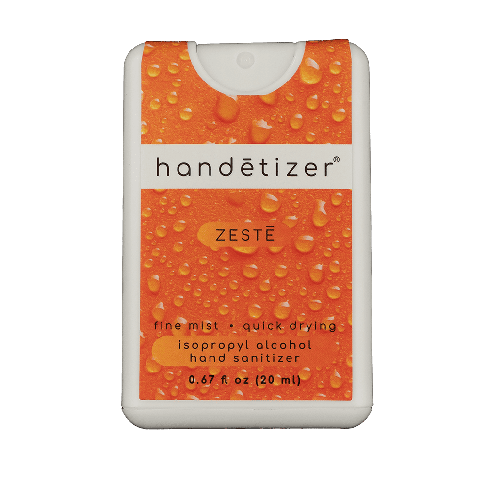 Front facing view of the Zestē hand sanitizer spray